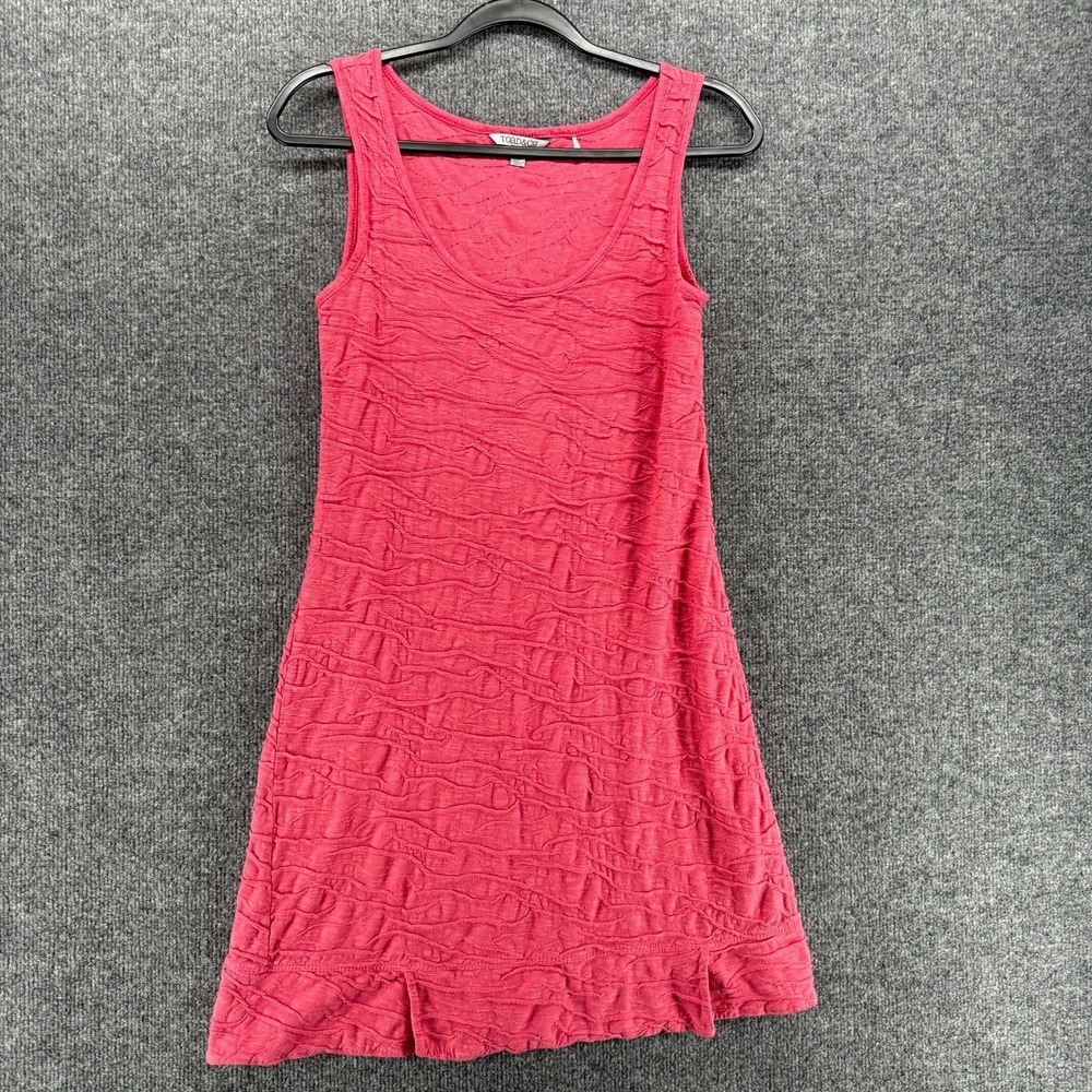 Toad & Co Dress Womens S Red A-Line Sleeveless Textured Causal Barn Farm Boho